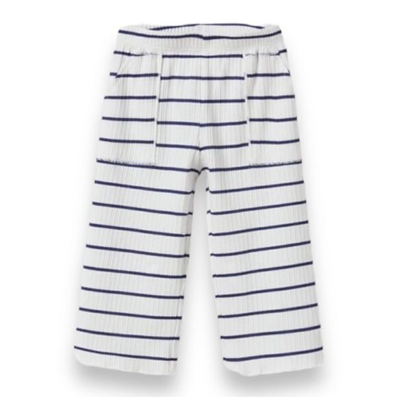 ZARA Kids | Navy / White | PRINTED RIBBED PANTS - Picture 2 of 10